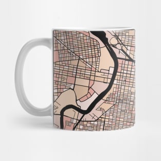 Philadelphia Map Pattern in Soft Pink Pastels Mug